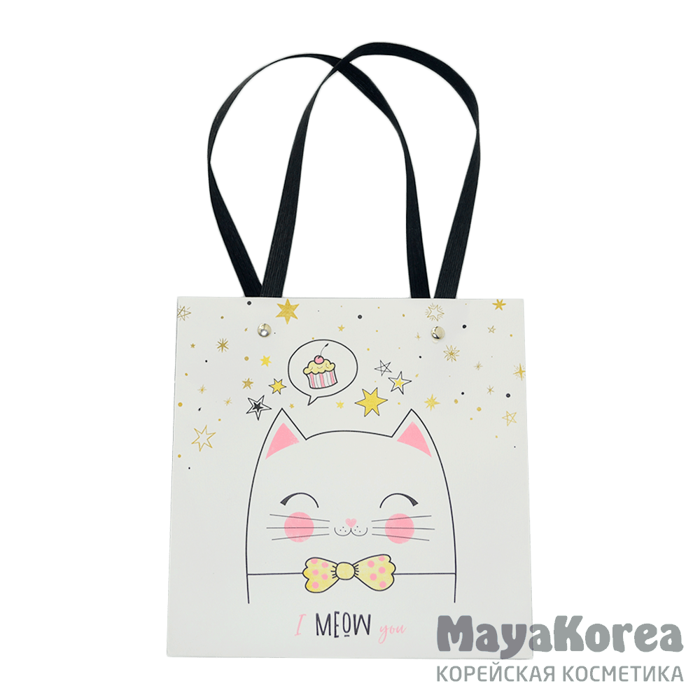 Пакет подарочный «Котик», 20 × 20 × 10 см