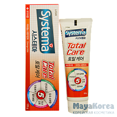 CJ LION Зубная паста "Systema" Комплексный уход с аром. апельсина 120г ( картон. коробка)