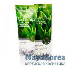 3W CLINIC GREEN TEA MOISTURE PEELING GEL Гель-скатка для лица с зеленым чаем 180мл.