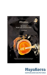 JM SOLUTION THE ORIGIN HONEY RED GINSENG MASK Питательная тканевая маска с женьшенем и прополисом