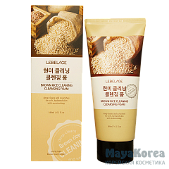 Пенка для умывания с экстрактом коричневого риса, 180мл, LEBELAGE Brown Rice Cleaning Cleansing Foam, 180ml