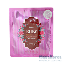[KOELF] НАБОР/Маска д/лица гидрогел. с экстрактом болгарской розы RUBY & BULGARIAN ROSE, 5 шт