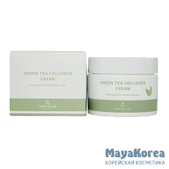 The Skin House Green Tea Collagen Cream, 50ml Успокаивающий крем на основе коллагена и экстракта зелёного чая, 50мл, The Skin House