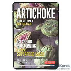 [DERMAL] Маска для лица тканевая АРТИШОК It's Real Superfood Mask ARTICHOKE, 25 мл