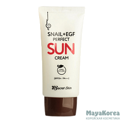 SS Snail+EGF Крем для лица солнцезащитный SPF 50+++ с экстрактом улитки SECRETSKIN SNAIL+EGF PERFECT SUN CREAM 50мл