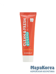 Гелевая зубная паста Clean&Fresh с экстрактом красного чая и морскими минералами, 105г, Consly Consly Clean&Fresh Red Tea & Sea Minerals Gel Toothpaste, 105g