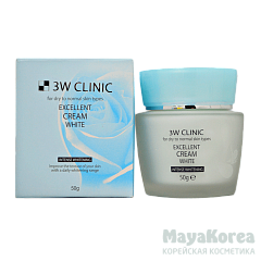 [3W CLINIC] Крем для лица ОТБЕЛИВАЮЩИЙ Excellent White Cream, 50 гр