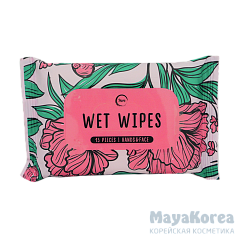 Пьюр салфетки влажные, цветы, 15 шт. Влажные салфетки, 15 шт, цветы