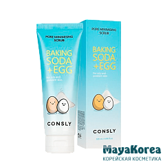 Consly Baking Soda & Egg Pore Minimising Scrub, 120g Скраб для лица с содой и яичным белком, 120г, Consly
