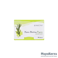 LIMONI Матирующие салфетки для лица  Matte Blotting Papers 80шт.(green)