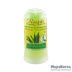 Rasyan Дезодорант-кристалл с алое вера и зеленым чаем (Crystal roll-on aloe-vera & green) 80g