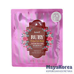 Koelf Маска гидрогелевая с экстрактом болгарской розы - Ruby & bulgarian rose, 30г